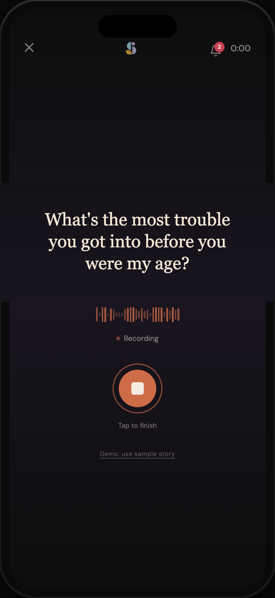 Sommos recording screen